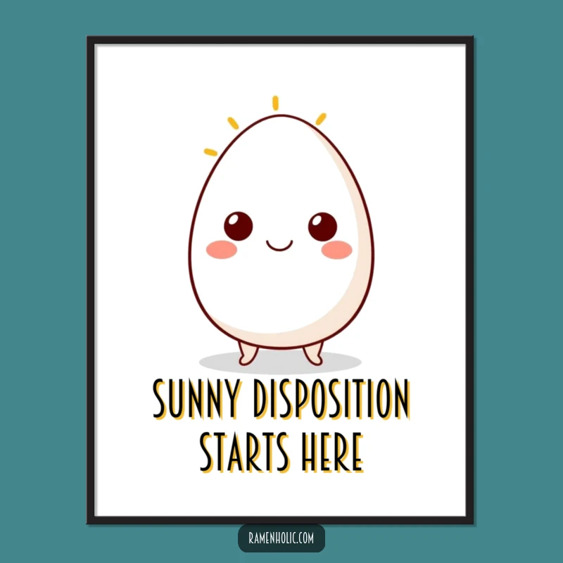 Free Printable Egg Wall Art: Sunny Smile for Funny Downloadable Kitchen Decor Gift