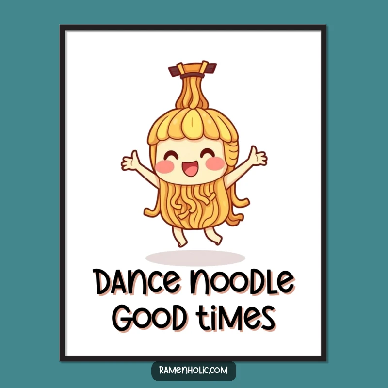Free Printable Funny Wall Art: Dancing Ramen Noodle - Hilarious Downloadable Art for Your Kitchen!