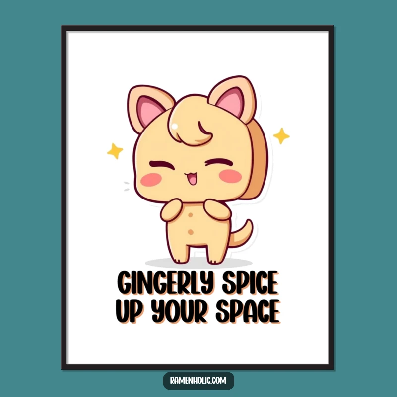 Free Printable Ginger Wall Art: Winking Slice for Funny Downloadable Kitchen Decor Gift