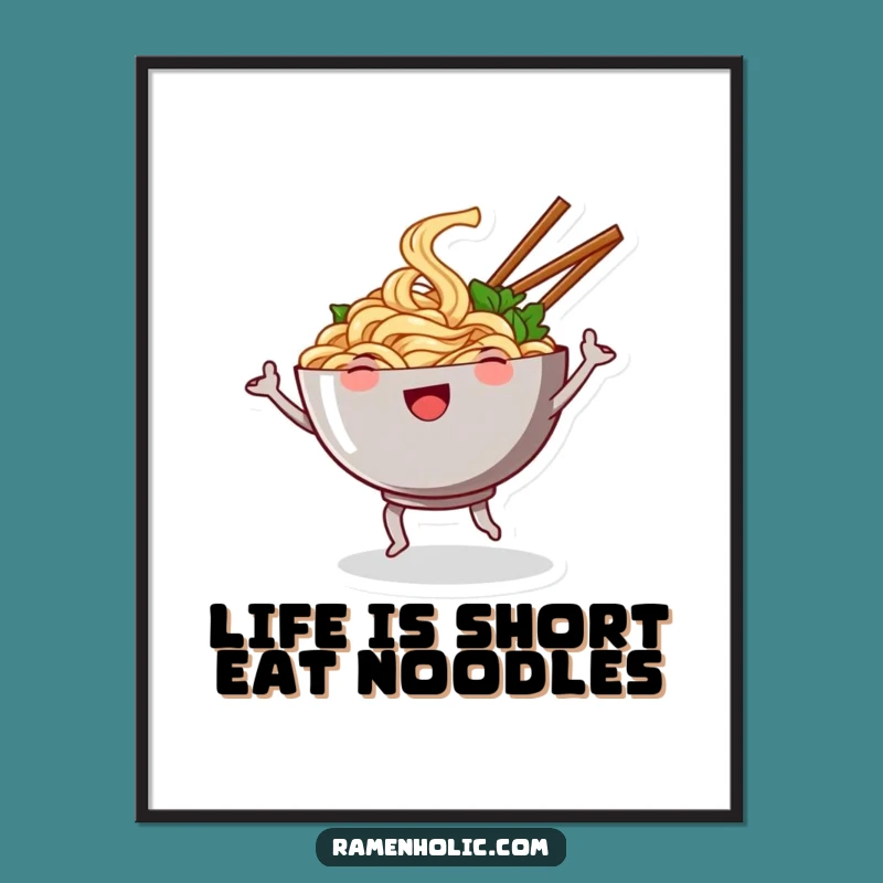 Free Printable Noodle Art: Funny Dancing Foodie Digital Download Decor Gift