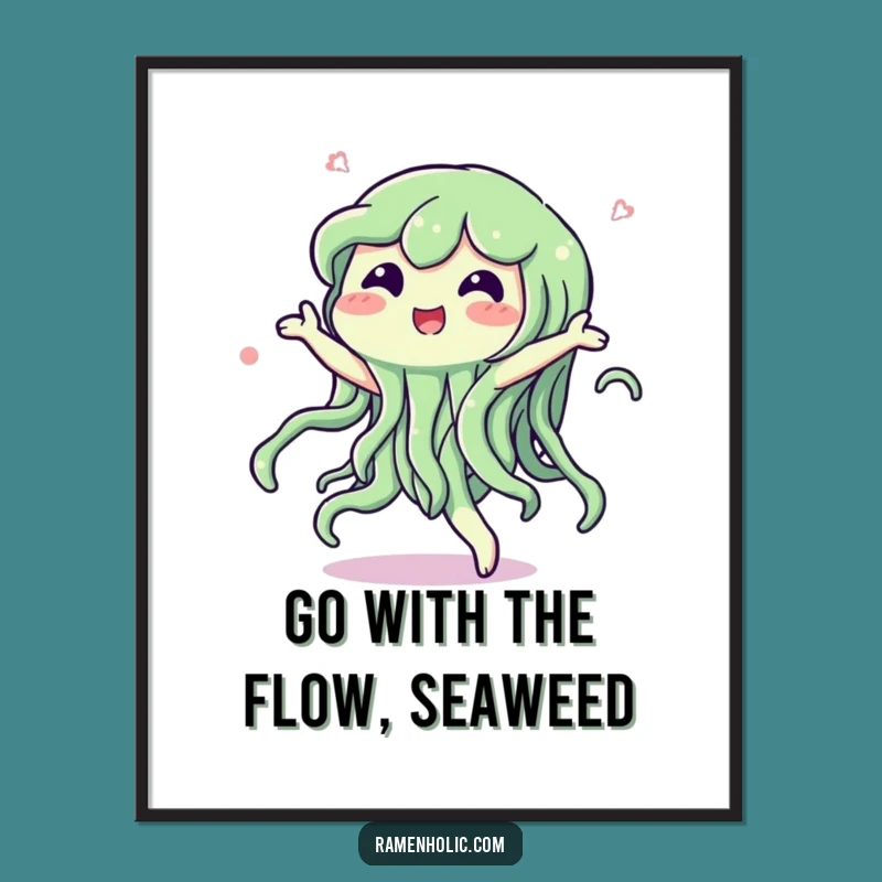Free Printable Seaweed Wall Art: Dancing Swish for Funny Downloadable Ocean Decor Gift