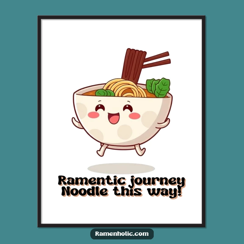 Free Printable Wall Art: Hopping Ramen Funny Downloadable Decor