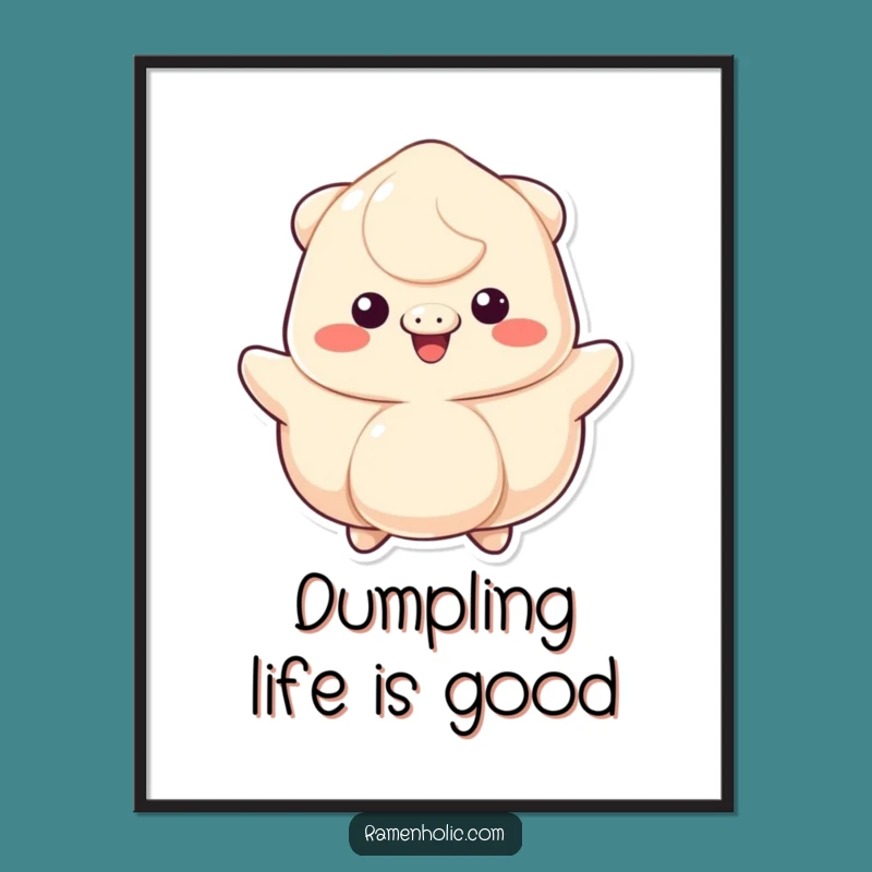 Funny Free Printable Wall Art: Bouncing Dumpling, Cheerful Downloadable Decor for Kitchen