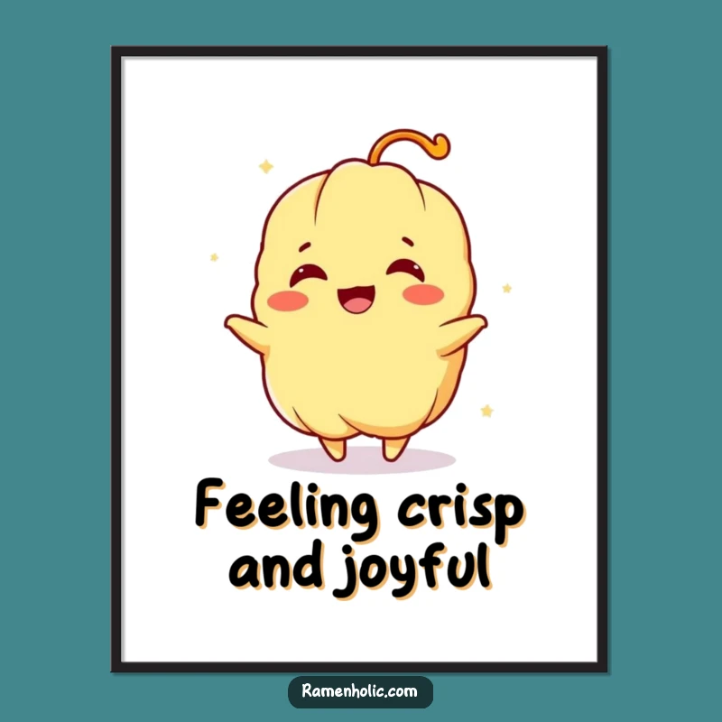 Funny Free Printable Wall Art: Spinning Tempura, Joyful Downloadable Decor for Kitchen