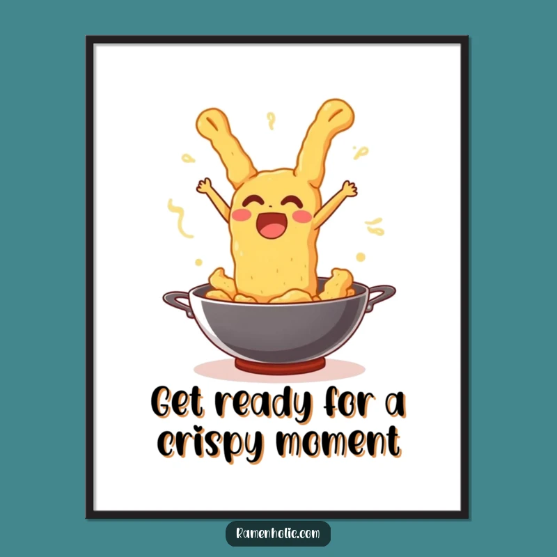 Free Printable Tempura Wall Art: Joyful Wok Leap Downloadable Funny Decor