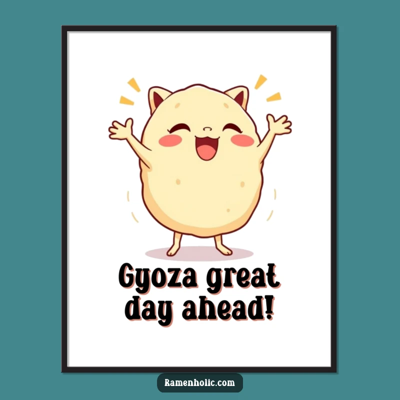 Free Printable Gyoza Wall Art: Funny Jigging Dumpling Downloadable Decor for Your Kitchen