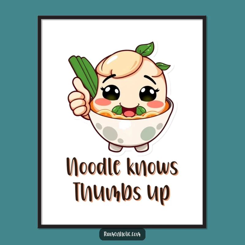Free Printable Funny Wall Art: Smiling Ramen Bowl - Hilarious Downloadable Art for Your Kitchen!
