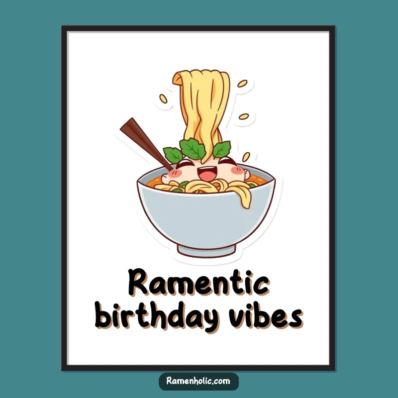 Free Printable Wall Art: Happy Ramen Splash, Fun Downloadable Decor for Foodie Homes!