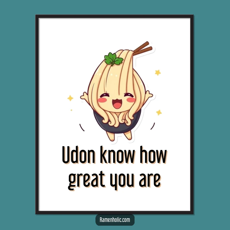 Free Printable Udon Wall Art: Flipping Noodle Downloadable Decor for Your Kitchen