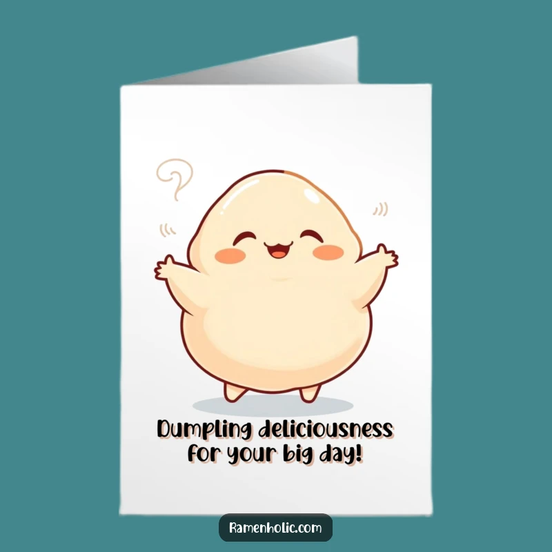 Free Printable Dumpling Birthday Card: Funny Jigging Foodie Digital Download Gift