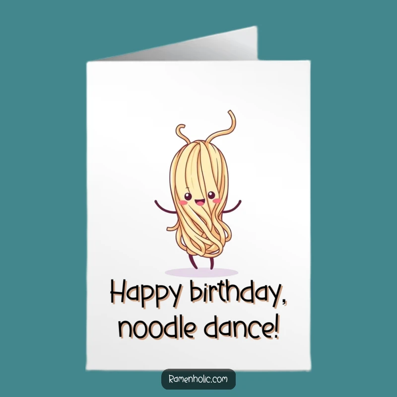 Free Printable Birthday Card: Dancing Noodle - Whimsical Fun Gift