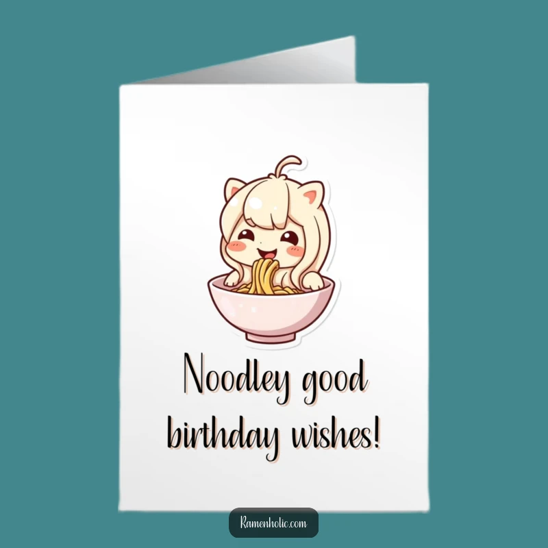 Free Printable Birthday Card: Funny Noodle slurping for a hilarious downloadable gift