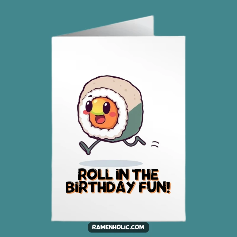 Free Printable Birthday Card: Funny Sushi Sprint - Fast Laughs Gift