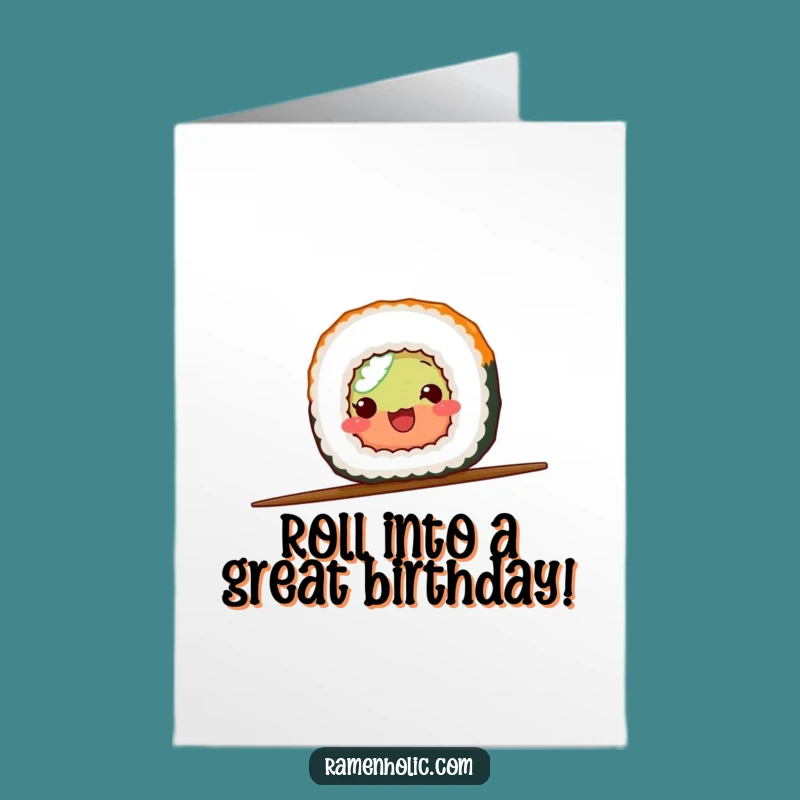 Free Printable Birthday Card: Sushi Roll Balance Fun for a Hilarious Downloadable Gift