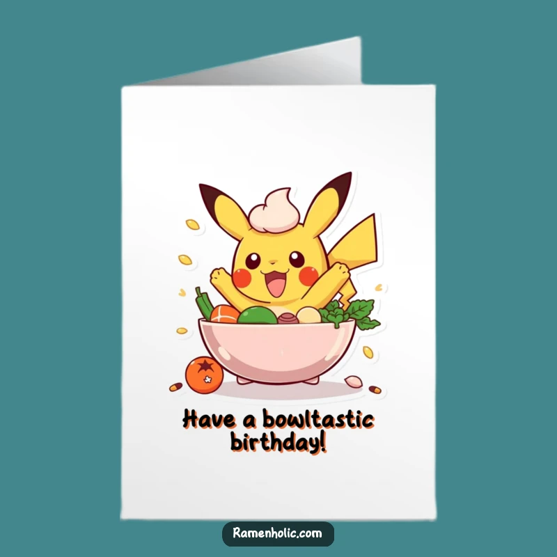 Free Printable Birthday Card: Excited Poke Bowl Party Downloadable Gift