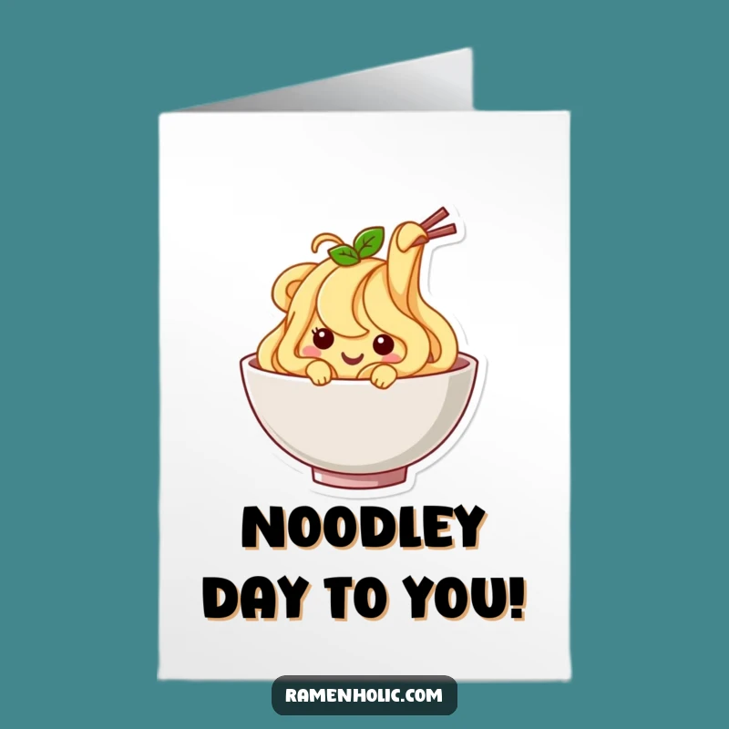 Free Printable Birthday Card: Wiggling Noodle Joy, Funny Downloadable Gift Delight