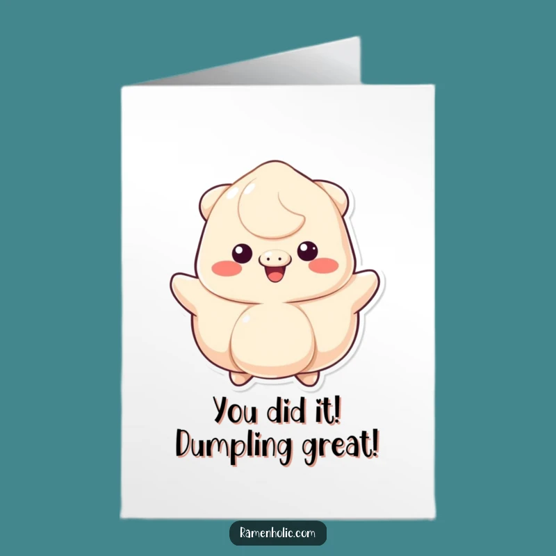 Free Printable Congrats Card: Bouncing Dumpling, Funny Downloadable Celebration Gift