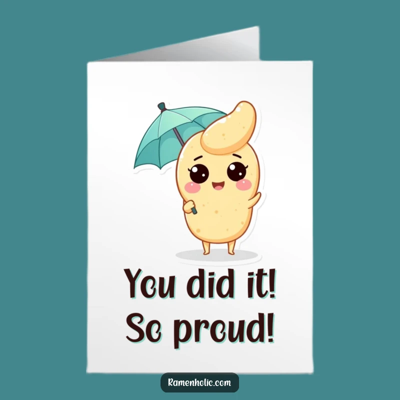 Free Printable Congrats Card: Cheerful Tempura Umbrella Surprise Downloadable Gift