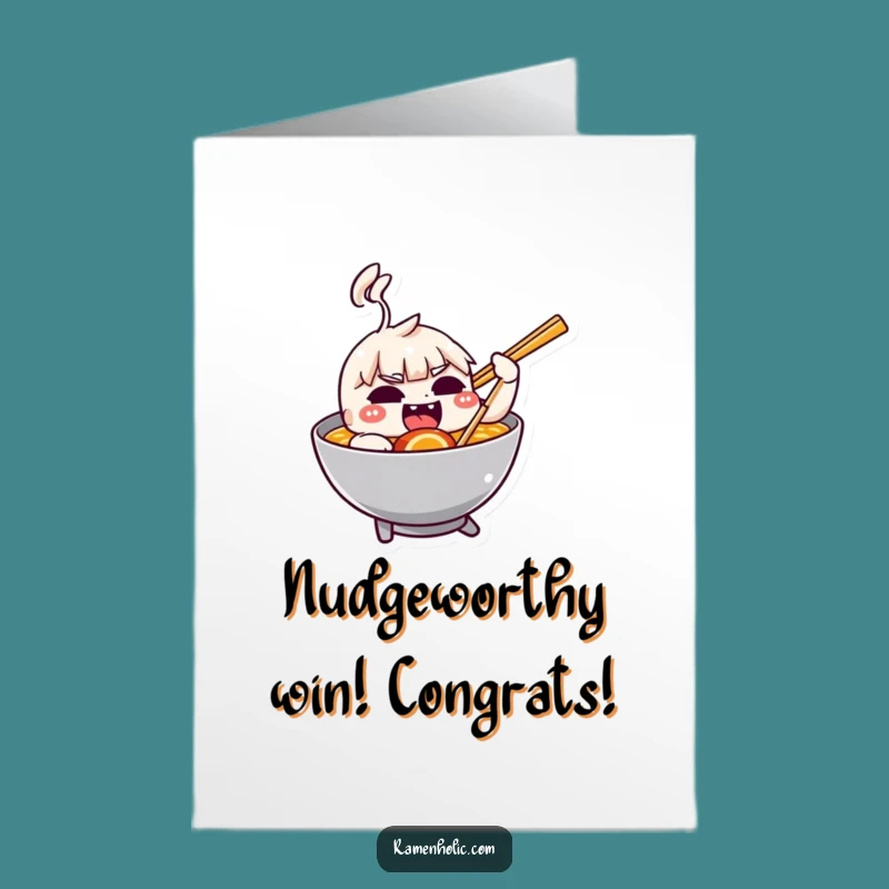 Free Printable Congrats Card: Chopstick Nudges Ramen - Playful Foodie Download