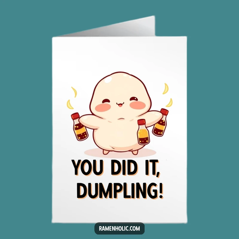 Free Printable Congrats Card: Juggling Dumpling - Celebrate with Flair