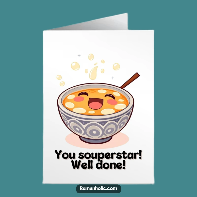 Free Printable Miso Soup Congrats Card: Laughing Bowl Downloadable Celebration Gift