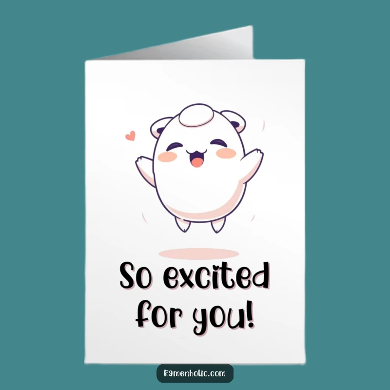 Free Printable Congrats Card: Bouncy Dumpling Celebration, Funny Downloadable Achievement Gift