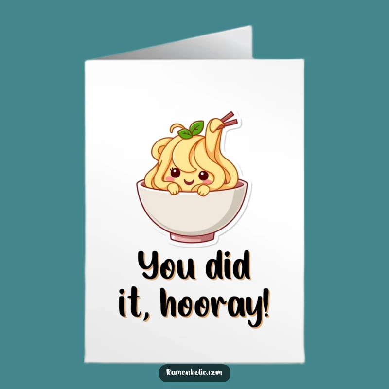 Free Printable Congrats Card: Noodle Wiggle Celebration, Funny Downloadable Achievement Gift