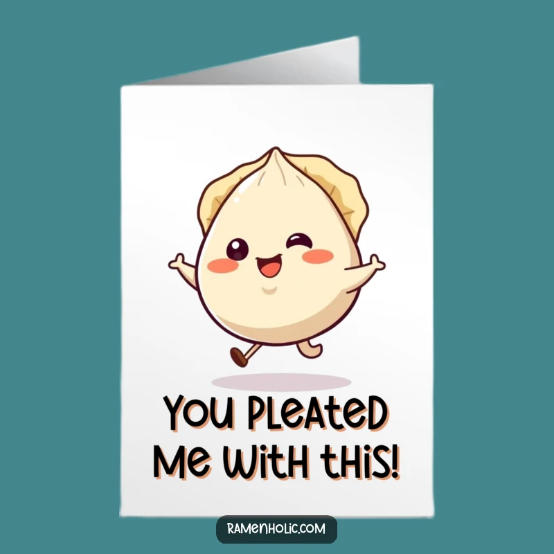 Free Printable Gyoza Congrats Card: Hopping Dumpling Downloadable Celebration Gift