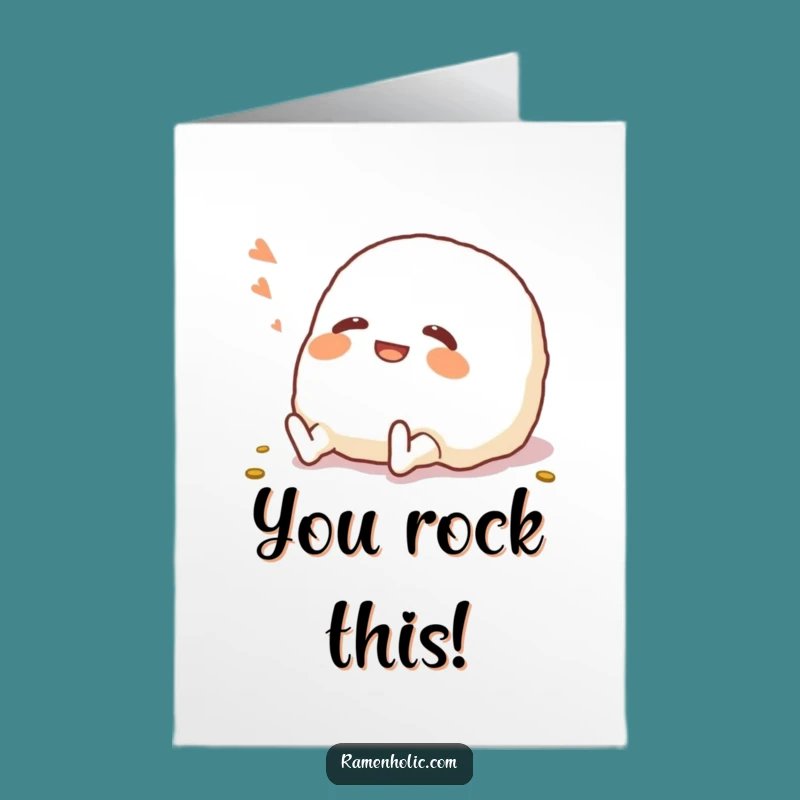 Free Printable Congrats Card: Rolling Onigiri Joyful Laughs Downloadable Gift
