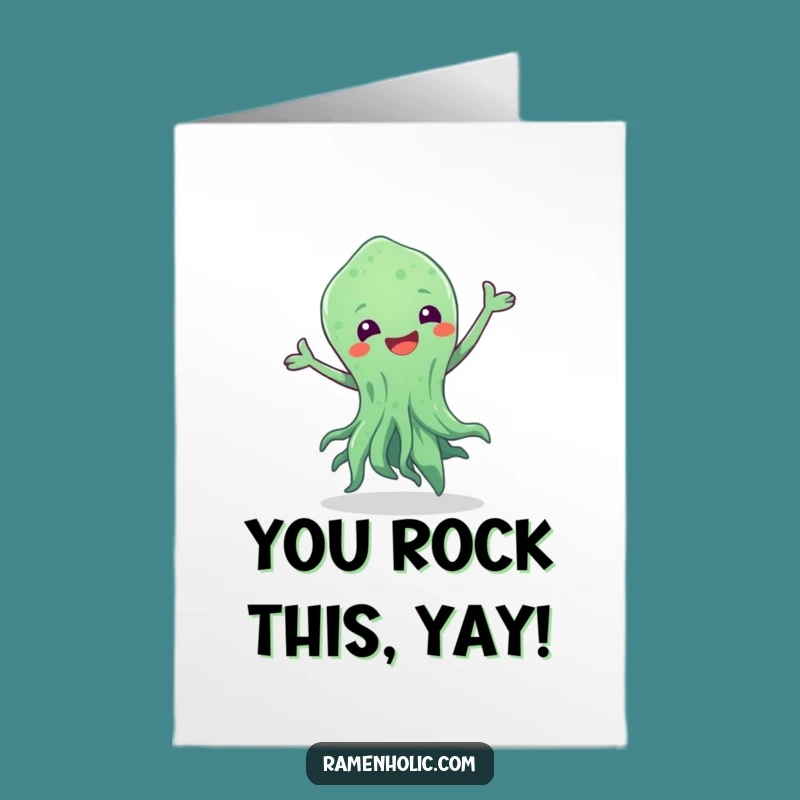 Free Printable Congrats Card: Dancing Seaweed, Joyful Swishy Downloadable Message