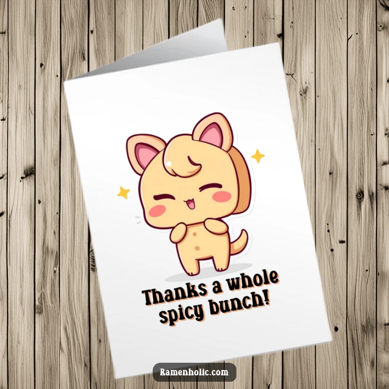 Funny Free Printable Thank You Card featuring a ginger slice character winking playfully, perfect for expressing thanks.