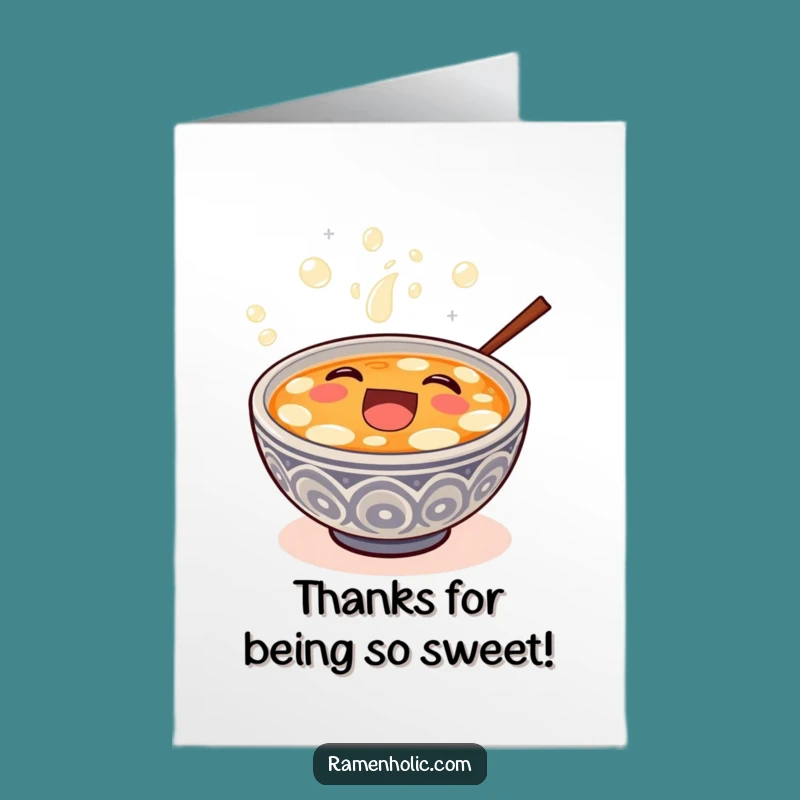 Free Printable Miso Soup Thank You Card: Laughing Bowl Downloadable Gift