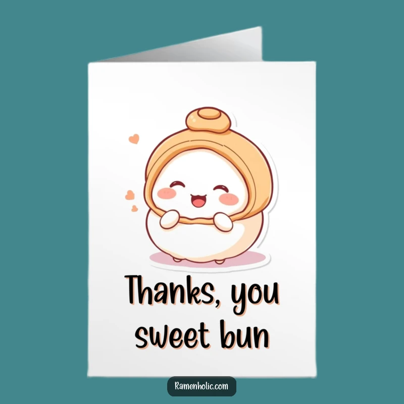 Free Printable Thank You Card: Blushing Bun Humor, Humorous Downloadable Note for Sweet Thanks