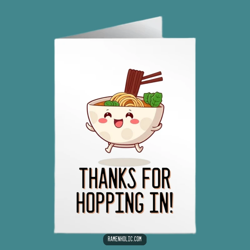 Free Printable Thank You Card: Hopping Ramen Funny Downloadable Gift