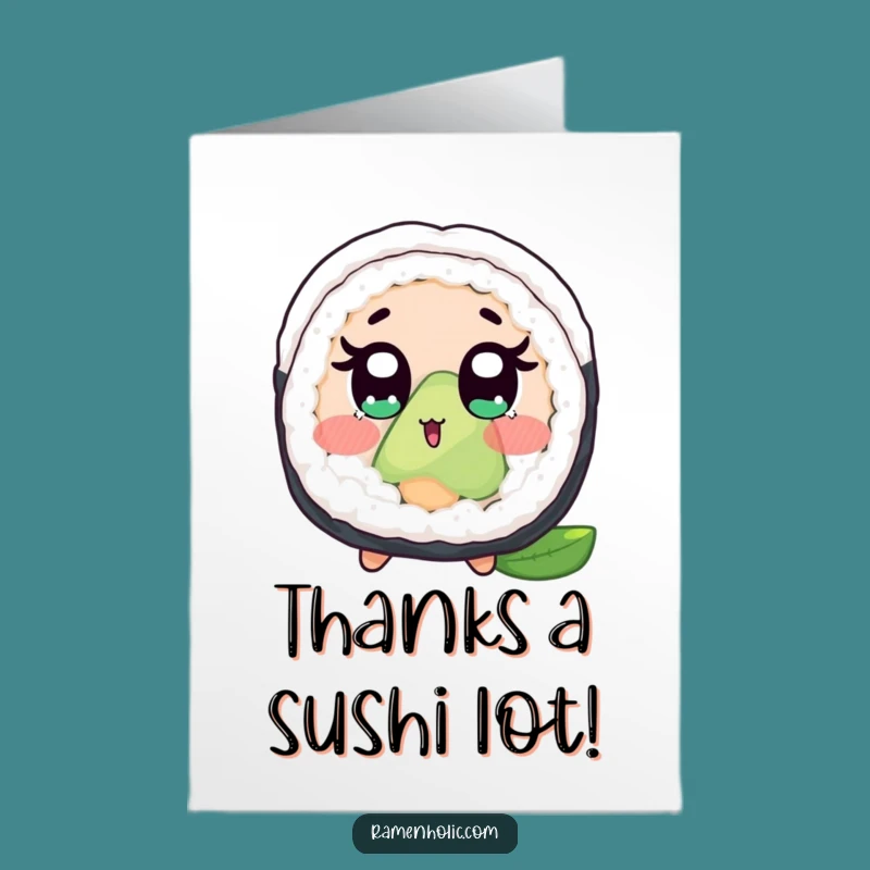 Free Printable Thank You Card: Surprised Sushi Roll, Hilarious Downloadable Appreciation Gift