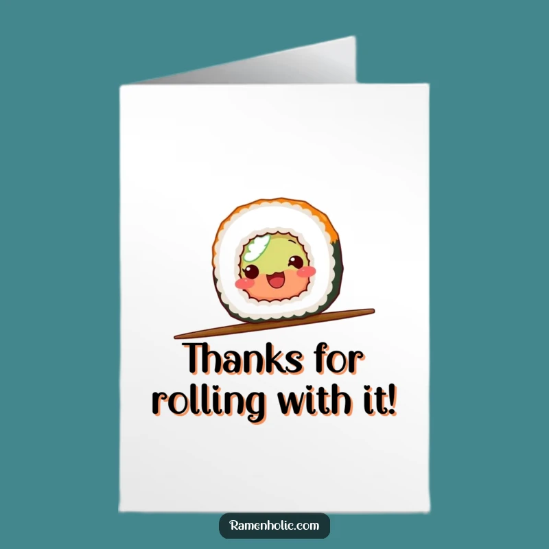 Free Printable Thank You Card: Sushi Balance for a Funny Downloadable Gift