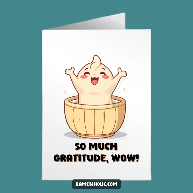 Thank You Dumpling Card - Free Printable Leaping Character, Downloadable Gift