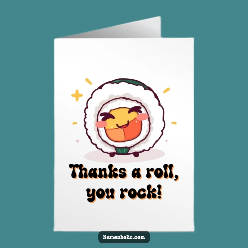 Thank You Sushi Card - Free Printable Winking Character, Funny Downloadable Gift