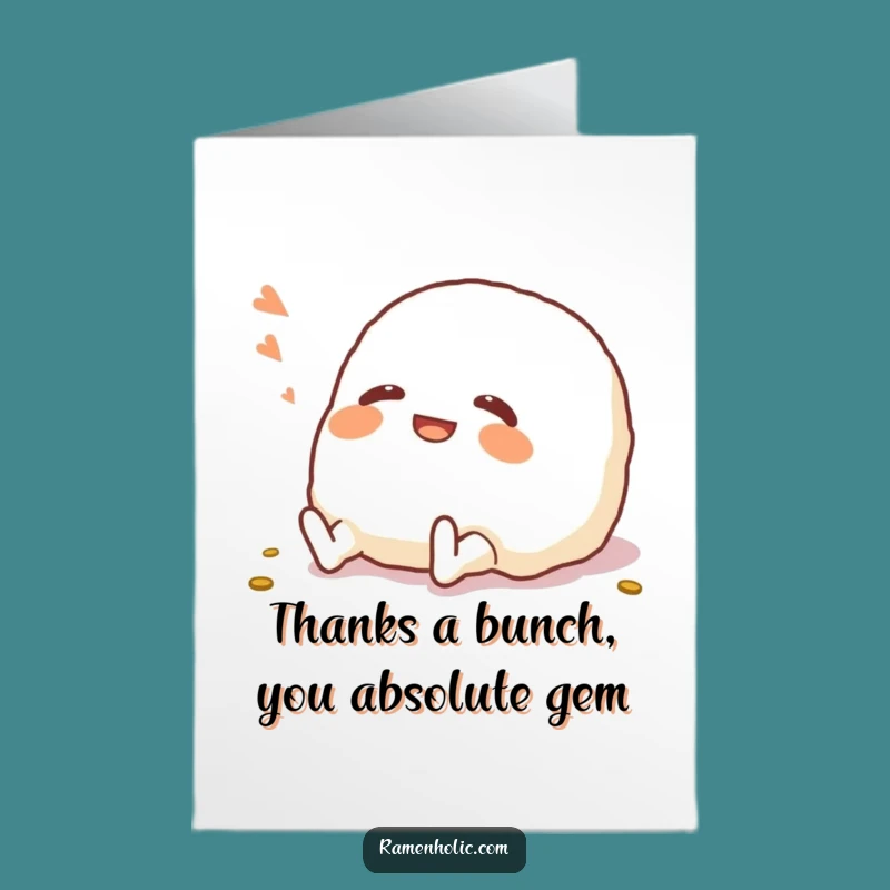 Free Printable Thank You Card: Giggling Onigiri Gratitude Downloadable Gift