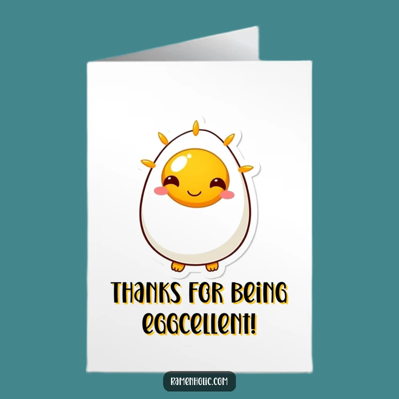 Free Printable Thank You Card: Egg Character Sunny Smile, Heartfelt Downloadable Gratitude