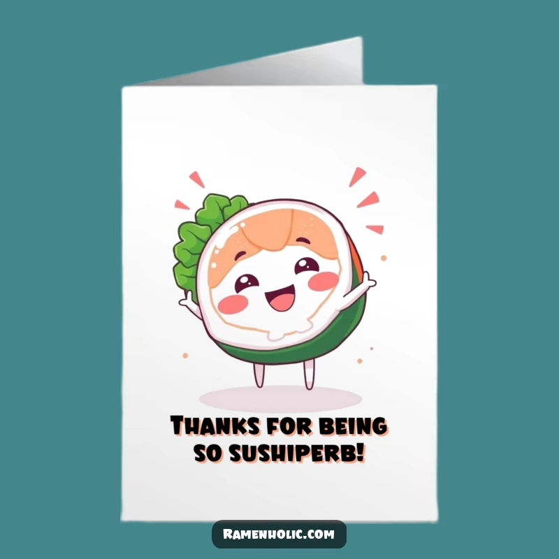 Free Printable Sashimi Thank You Card: Spinning Fish Downloadable Gift for Your Gratitude