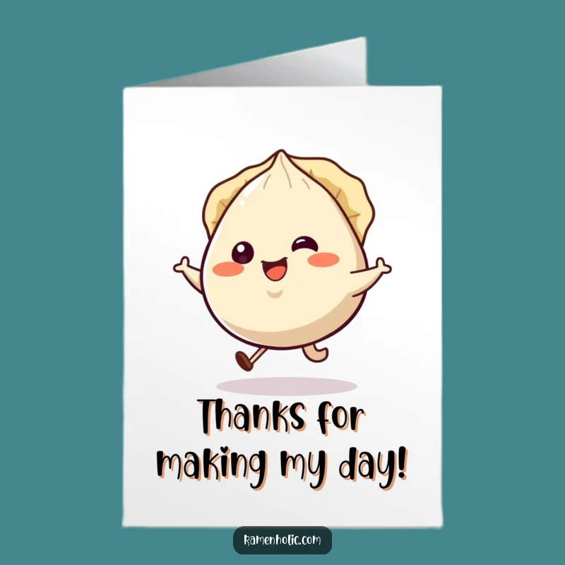 Free Printable Gyoza Thank You Card: Hopping Dumpling Downloadable Gift