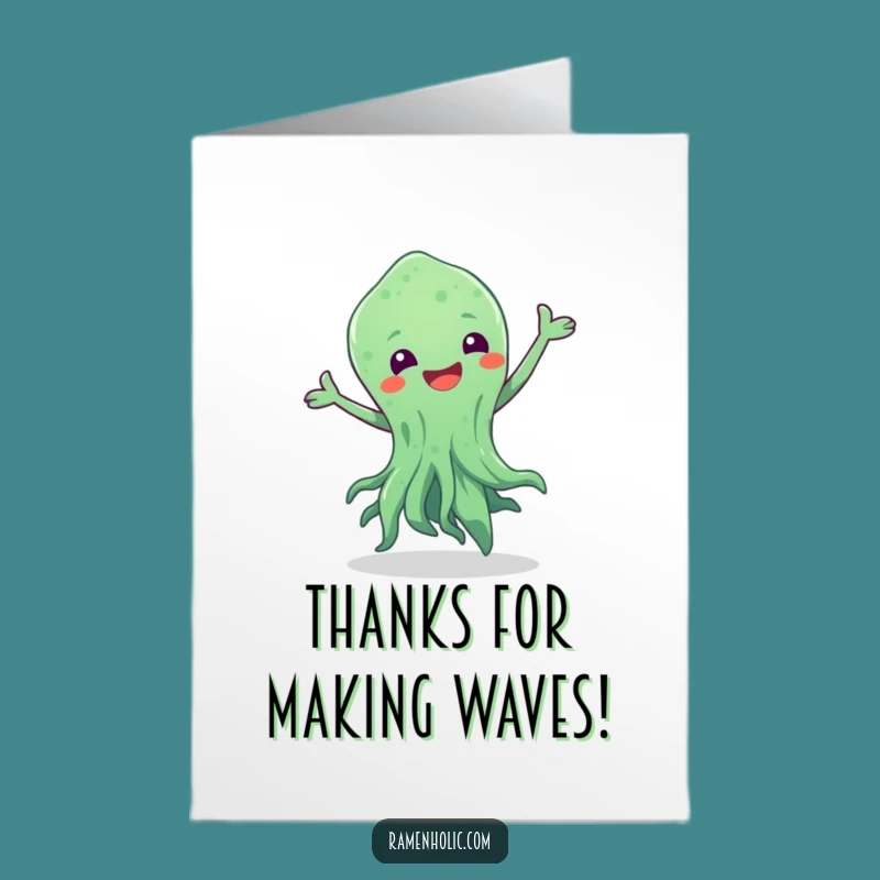 Free Printable Thank You Card: Dancing Seaweed, Swishy Downloadable Appreciation