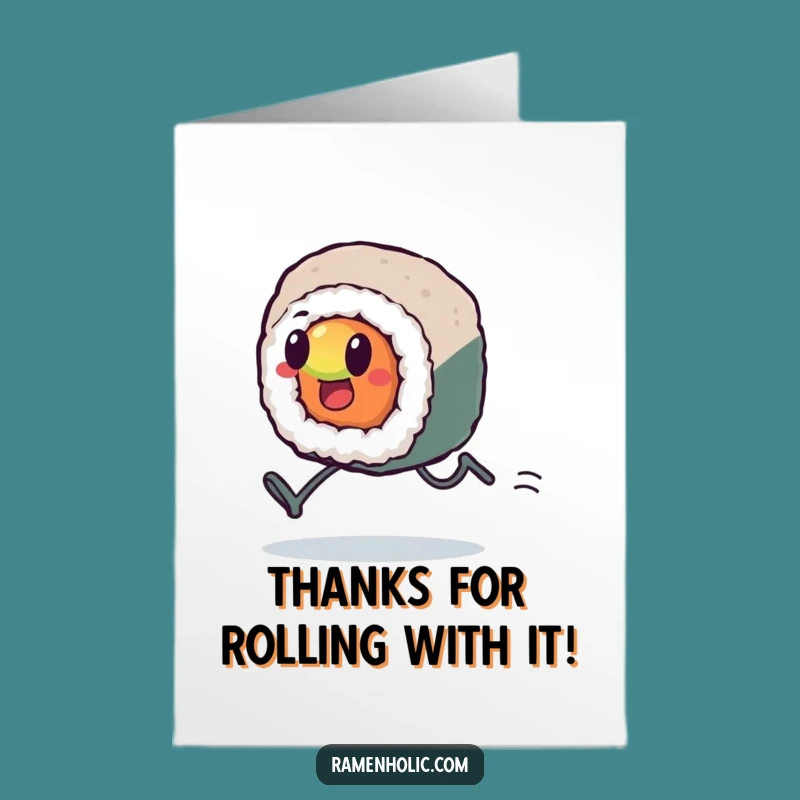 Free Printable Thank You Card: Fast Kawaii Sushi - Appreciate Effortlessly