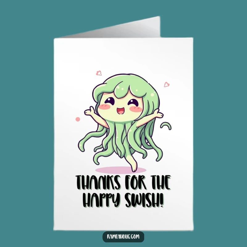 Free Printable Seaweed Thank You Card: Dancing Swish for a Funny Downloadable Gift