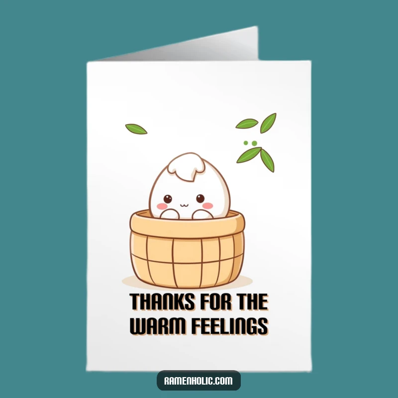 Free Printable Thank You Card: Shy Mochi Steamer Funny Downloadable Gift