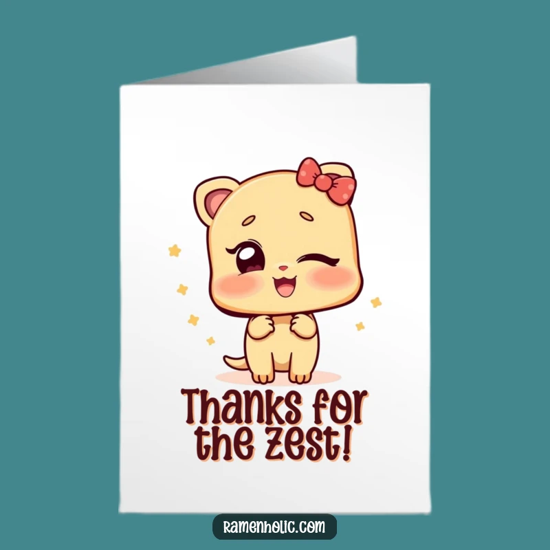 Free Printable Thank You Card: Winking Ginger, Playful Downloadable Gratitude