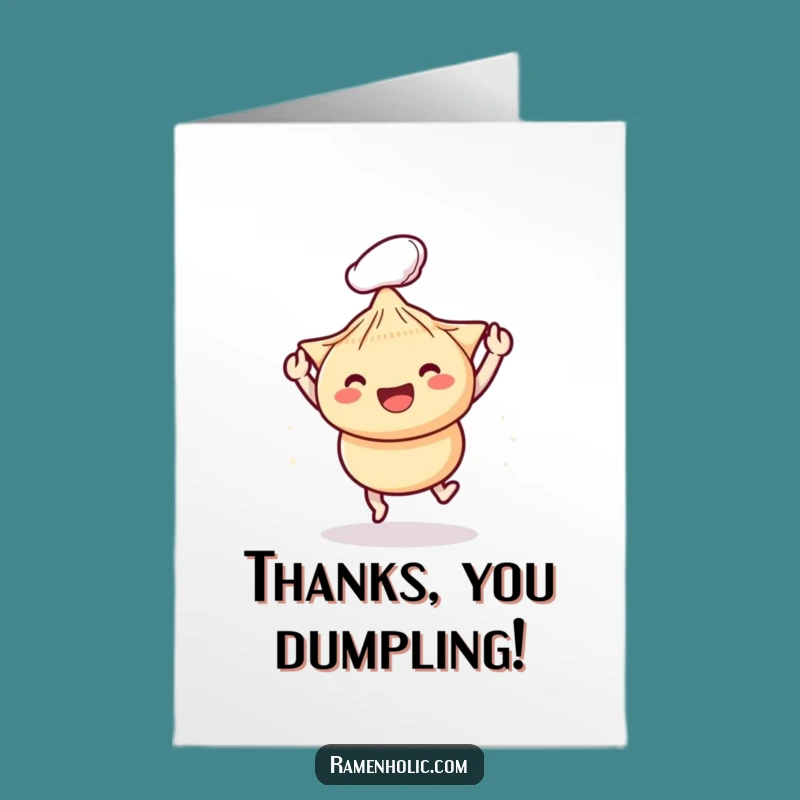 Free Printable Thank You Card: Chopsticks & Dumpling Humor, Humorous Downloadable Note for Food Friends