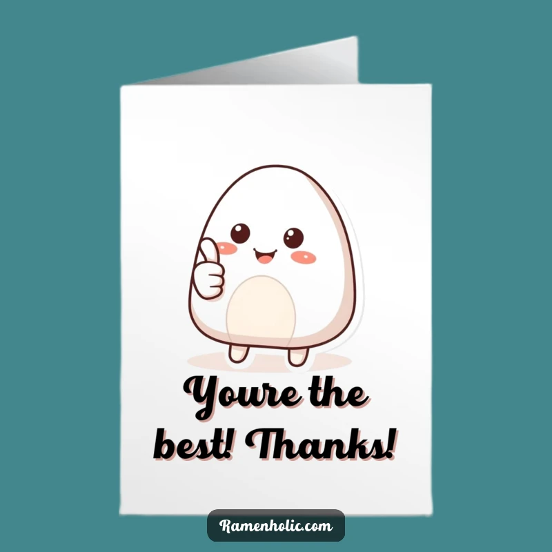 Free Printable Thank You Card: Onigiri Thumbs Up, Grateful Downloadable Gift