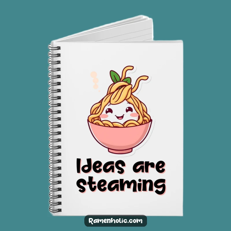Funny Cheerful Noodle Steam Notebook - Joyful Journal for Foodie Thoughts